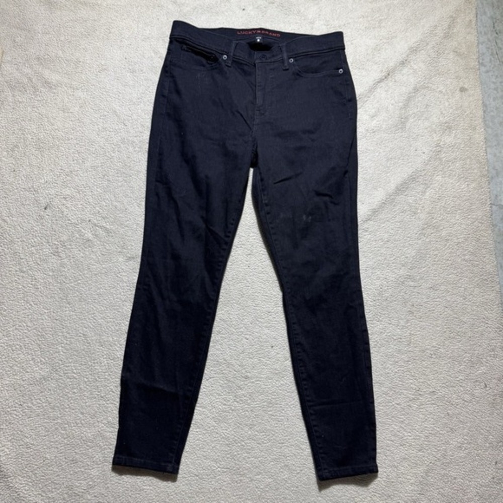 Lucky Brand Jeans Womens 12/31R Black Denim‎ Ava Mid Rise Skinny Cotton 32x29